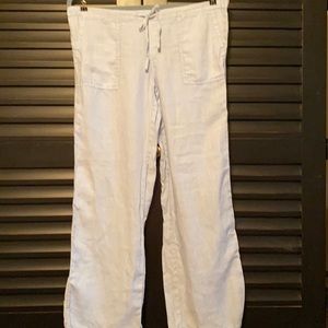 Light Blue Linen Drawstring Pants